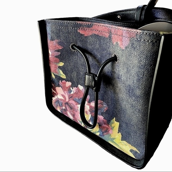 Vintage Philip Lim 3.1 Mini Shoulder Bag Floral Leather/Denim Pastel 8.5 x 7 x 4 - Picture 7 of 12
